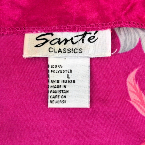 VTG Hot Pink Flowers Bows Shiny Slippery Satin Sissy Teddie Nightie Slip Large - Picture 7 of 7